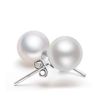 Fashion Round Copper Inlay Pearl Ear Studs 1 Pair main image 4