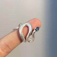 Fashion Snake Alloy Plating Inlay Artificial Gemstones Unisex Rings 1 Piece main image 2