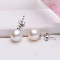 Fashion Round Copper Inlay Pearl Ear Studs 1 Pair main image 5