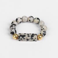 Ethnic Style Round Natural Stone Beaded Rings 1 Piece sku image 1
