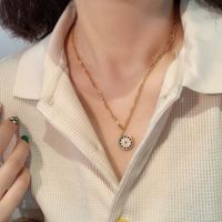 Mode Gänseblümchen Titan Stahl Emaille Armbänder Halskette 1 Stück sku image 1