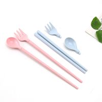 Fashion Solid Color Wheat Straw Tableware 1 Set main image 4