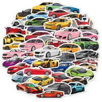 50 Cartoon Car Super Running Special Decoration Luggage Stickers main image 5