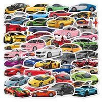 50 Cartoon Car Super Running Special Decoration Luggage Stickers main image 1