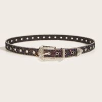 Fashion Sequins Pu Leather Alloy Inlay Rhinestones Women's Leather Belts 1 Piece main image 5