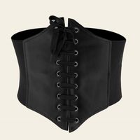 Basic Solid Color Pu Leather Women's Corset Belts 1 Piece sku image 1