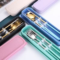 Fashion Solid Color Stainless Steel Tableware 1 Set main image 4
