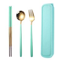 Fashion Solid Color Stainless Steel Tableware 1 Set sku image 17