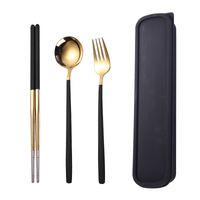 Fashion Solid Color Stainless Steel Tableware 1 Set sku image 20