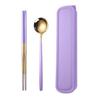 Fashion Solid Color Stainless Steel Tableware 1 Set sku image 11