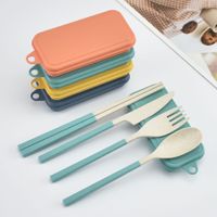 Fashion Solid Color Wheat Straw Tableware 1 Set main image 2