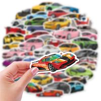 50 Cartoon Car Super Running Special Decoration Luggage Stickers main image 3