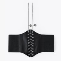 Elegant Butterfly Pu Leather Chain Women's Corset Belts 1 Piece sku image 4