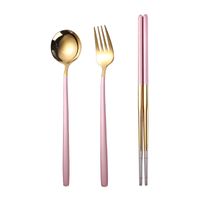 Fashion Solid Color Stainless Steel Tableware 1 Set main image 3