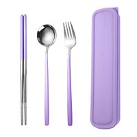 Fashion Solid Color Stainless Steel Tableware 1 Set sku image 14