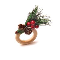 Christmas Pastoral Plant Wood Napkin Ring 1 Piece main image 4