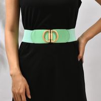 Simple Style Solid Color Pu Leather Alloy Plating Women's Corset Belts 1 Piece main image 1
