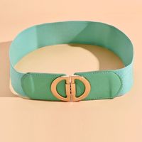 Simple Style Solid Color Pu Leather Alloy Plating Women's Corset Belts 1 Piece main image 4