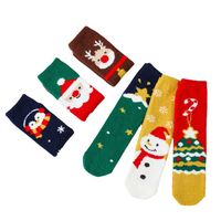Children Unisex Cute Christmas Tree Snowman Nylon Jacquard Over The Knee Socks main image 2