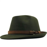 Unisex Retro Solid Color Flat Eaves Fedora Hat sku image 1