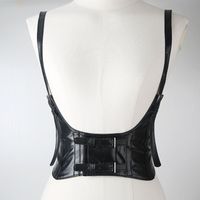 Cool Style Solid Color Pu Leather Alloy Women's Corset Belts 1 Piece sku image 1