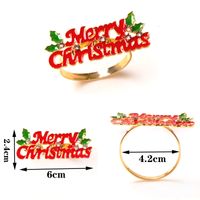 Christmas Casual Christmas Hat Letter Stainless Steel Napkin Ring 1 Piece sku image 11