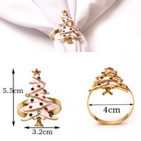 Christmas Casual Christmas Hat Letter Stainless Steel Napkin Ring 1 Piece sku image 33