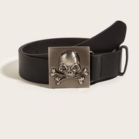 Punk Skull Pu Leather Alloy Men's Leather Belts 1 Piece sku image 1