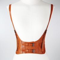 Cool Style Solid Color Pu Leather Alloy Women's Corset Belts 1 Piece sku image 4