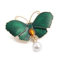 Retro Butterfly Imitation Pearl Alloy Rhinestone Women's Brooches sku image 13