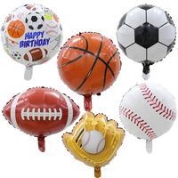 Birthday Baseball Football Aluminum Film Party Balloons main image 1