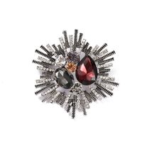 Retro Water Droplets Flower Alloy Inlay Rhinestones Unisex Brooches sku image 2