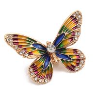 Retro Butterfly Imitation Pearl Alloy Rhinestone Women's Brooches main image 3
