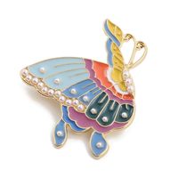 Retro Mariposa Perla De Imitación Aleación Diamante De Imitación Mujeres Broches sku image 9