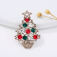 Fashion Christmas Tree Alloy Plating Inlay Artificial Gemstones Unisex Brooches sku image 26