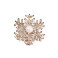 Fashion Snowflake Imitation Pearl Alloy Rhinestone Women's Brooches sku image 6