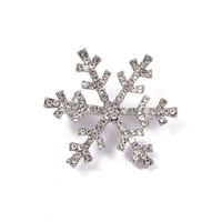 Fashion Snowflake Imitation Pearl Alloy Rhinestone Women's Brooches sku image 1