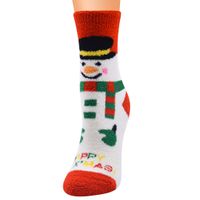 Women's Cute Christmas Tree Santa Claus Elk Coral Fleece Jacquard Crew Socks sku image 3