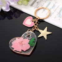 Fashion Star Heart Shape Arylic Epoxy Keychain 1 Piece sku image 3