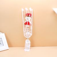 National Day Gift Valentine's Day Stall Single Stem Rose Bear Soap Flower Activity Drainage Scan Code Promotional Gifts main image 2