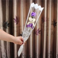 National Day Gift Valentine's Day Stall Single Stem Rose Bear Soap Flower Activity Drainage Scan Code Promotional Gifts sku image 8