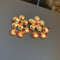Fashion Heart Shape Copper Plating Inlay Artificial Gemstones Drop Earrings 1 Pair sku image 18