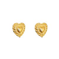 Fashion Heart Shape Copper Plating Inlay Artificial Gemstones Drop Earrings 1 Pair main image 4