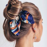 Fashion Bow Knot Cloth Printing Hair Tie 1 Piece main image 4