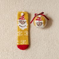 Women's Simple Style Christmas Tree Santa Claus Snowman Cotton Jacquard Crew Socks sku image 1
