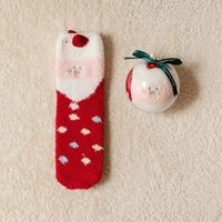 Women's Simple Style Christmas Tree Santa Claus Snowman Cotton Jacquard Crew Socks sku image 4