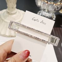 Fashion Geometric Alloy Inlay Artificial Pearls Rhinestones Hair Clip 1 Piece sku image 1