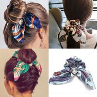 Fashion Bow Knot Cloth Printing Hair Tie 1 Piece main image 2