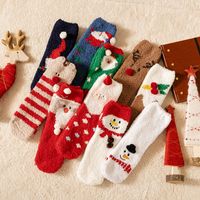 Women's Simple Style Christmas Tree Santa Claus Snowman Cotton Jacquard Crew Socks main image 3