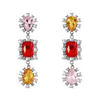 1 Pair Fashion Water Droplets Alloy Inlay Rhinestones Women's Drop Earrings Earrings sku image 22